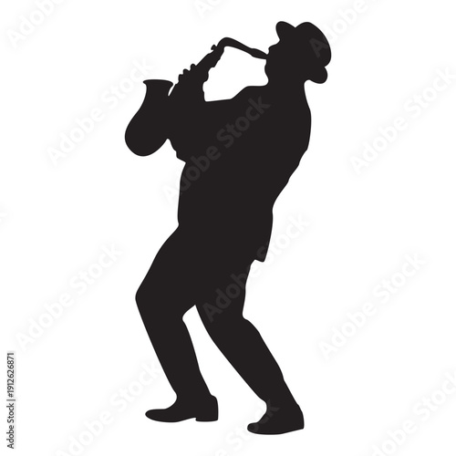 Saxophone Player Silhouette Art