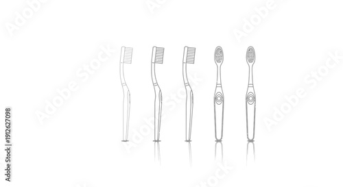 Toothbrush Set: Multiple Angles and Views of Dental Hygiene Tool