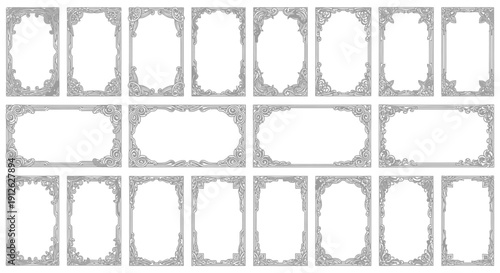 ornate decorative frames elegant vintage borders design elements for invitations certificates print media classic artistic style for graphics.