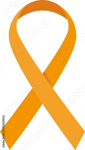 Orange Awareness Ribbon Symbolizing for Health Support Leukemia and Multiple Sclerosis
