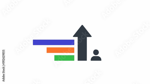 Graph with Arrow and Person Icon.