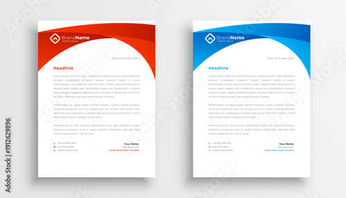 red and blue professional letterhead layout a formal document
