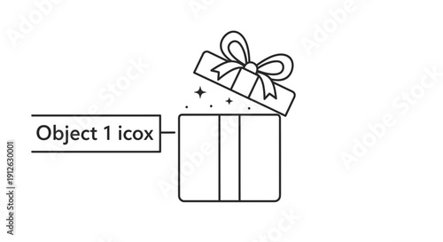 Open Gift Box with Ribbon and Sparkles, Surprise Present, Celebration Icon