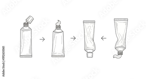 Paint Tube Squeeze Sequence: Open, Dispense, Empty, and Close