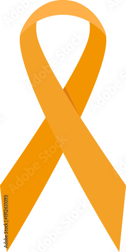 Orange Awareness Ribbon Symbol for Support Leukemia and Multiple Sclerosis