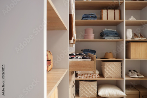 Open drawer with organized ...