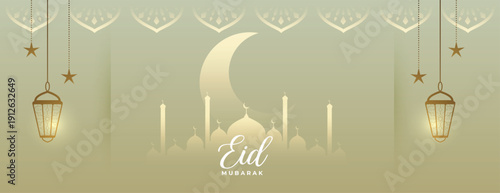 religious eid mubarak islamic banner design