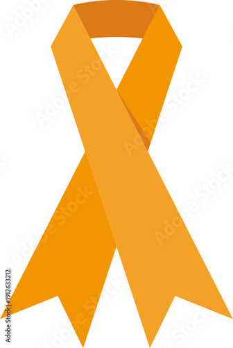 Orange Awareness Ribbon Symbol for Health Support Leukemia and Multiple Sclerosis