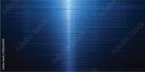 Abstract blue brushed metal background with a dark textured stainless steel surface featuring a shiny industrial aluminum pattern and metallic silver light effects on a gray iron plate backdrop