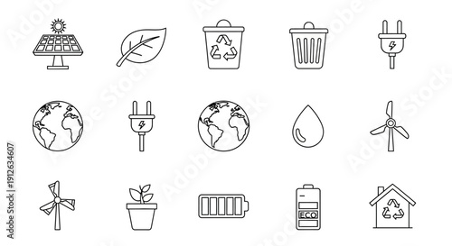 Eco friendly icons and symbols.