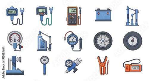 Assorted Tools and Equipment Icons.