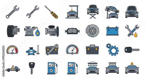 Assorted Automotive Parts and Tools.