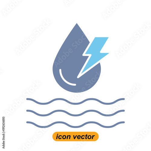 hydro power icons. Flat illustrations of hydro power vector icons for the web. Vector illustrations of company icons.