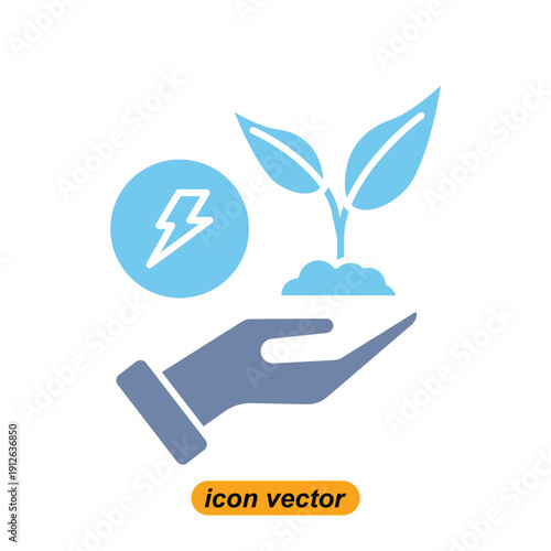 green energy icons. Flat illustrations of green energy vector icons for the web. Vector illustrations of company icons.