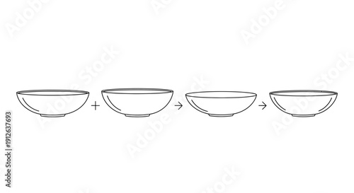 Four Bowls in a Row Showing a Process or Sequence