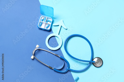 Male sign with stethoscope ...