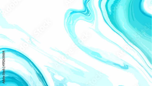 Vector Aqua abstract fluid art with captivating wave-like patterns and marbled textures, perfect for backgrounds and creative designs. Evokes a sense of flow and movement.
