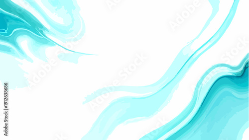 Vector Fluid teal acrylic painting effect backdrop. Capturing flowing movement, this abstract piece is artistic. Evokes a sense of calm. 