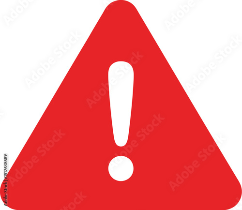 Red warning sign with exclamation mark