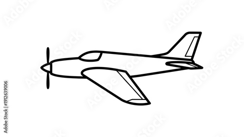 Simple Line Drawing of an Airplane.