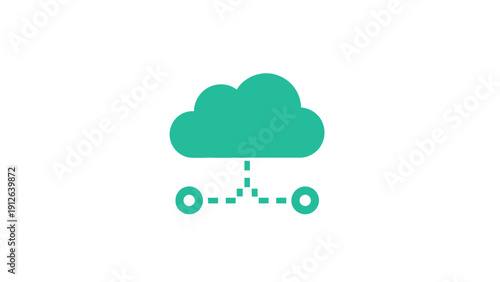 Cloud Network Connection Icon. Digital Data Transfer, Synchronization Service, and Computing Technology Concept.