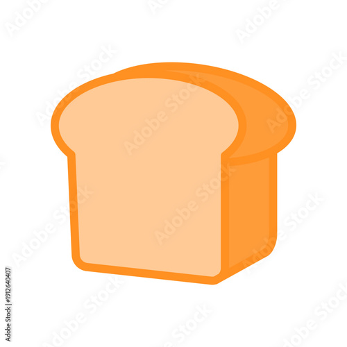 Fresh bread loaf slice illustration, Soft golden toast icon, Bakery and pastry product symbol, Healthy breakfast and wheat carbohydrate concept, Vibrant flat design bread for kitchen and cafe branding