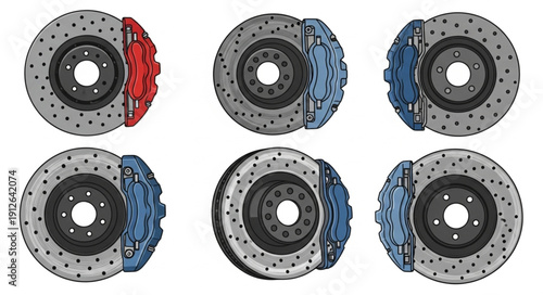 Brake Discs with Pads Isolated.