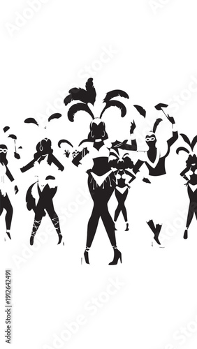 Energetic crowd silhouettes dancing in a vibrant party scene at night.