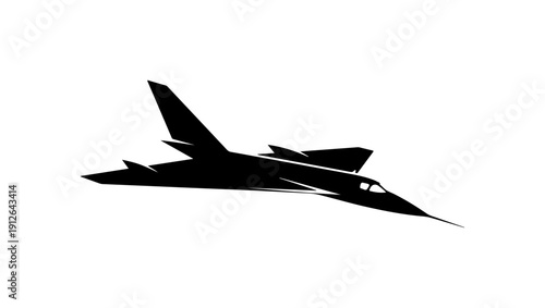 Modern Black Vector Jet Aircraft Silhouette