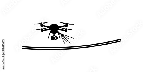 Modern Drone Inspecting Road Infrastructure