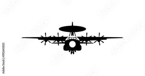Modern High-Tech Military Transport Aircraft Vector Illustration