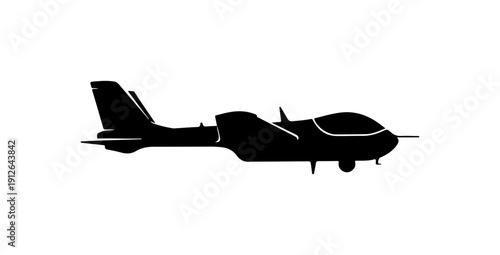 Modern Stealth Military Aircraft Vector Illustration