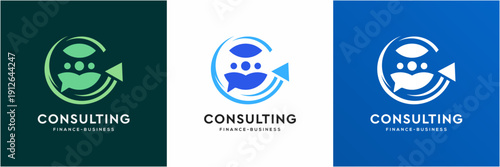 Modern Business Consulting with Strategy and Professional Management logo template. Abstract vector icon symbol.