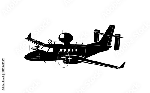 Modern High-Wing Amphibious Aircraft Vector Illustration