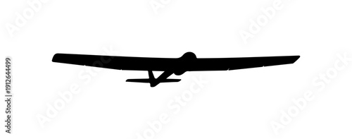 Minimalist Black Silhouette Glider Vector Art