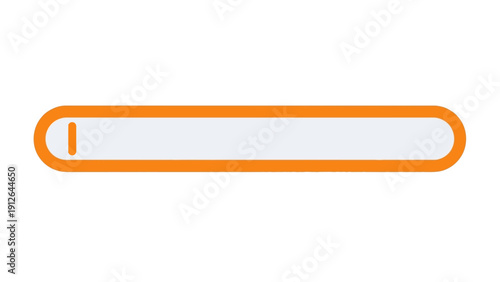 Empty Search Bar UI Element with Orange Outline and Blinking Cursor. Isolated Graphic Input Field for Web Design and App Navigation.