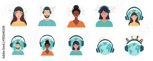 Meditating Woman with Headphones