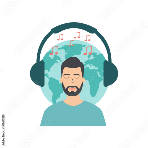 Global Music Listener Illustration
