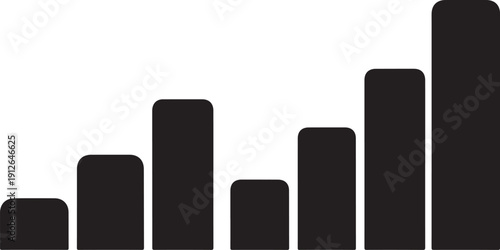 Black bar graph on white background for data analysis