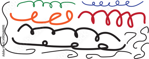 Multicolored squiggly lines art