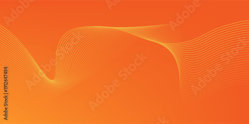 Design abstract background with dynamic orange waves, lines and particles. particles patterns