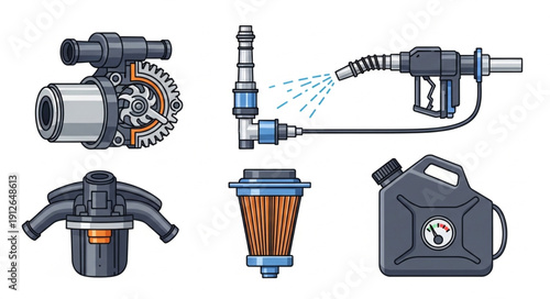 Car Engine Fuel System Parts.