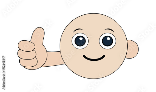 Cartoon egg character giving a thumbs up gesture