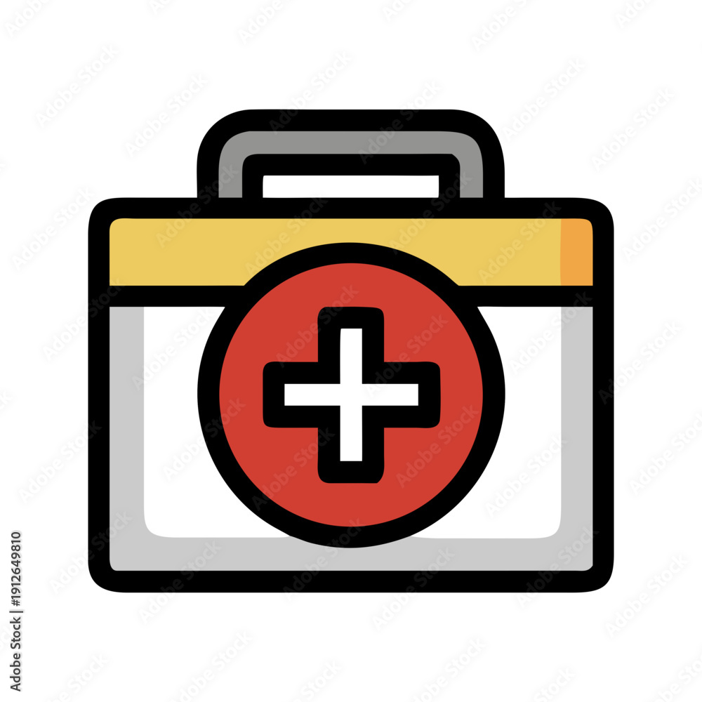 Obraz premium First Aid Kit Line Icon for Emergency Medical Care