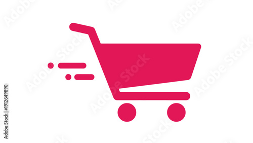 Fast Shopping Cart Icon. Quick E-commerce Purchase Symbol. Rapid Online Retail and Delivery Service Vector.