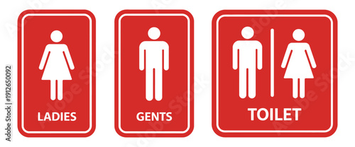 Toilet icon restroom signage, men and women WC symbols with arrow, isolated flat style vector, green and white bathroom graphics, public facility direction and hygiene icon illustration.