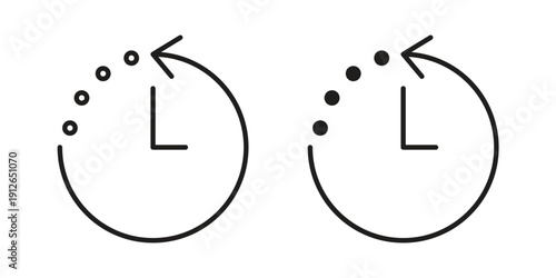 History icon in black line style set. logotype designs