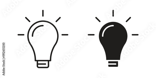 idea icon in black line style set. logotype designs