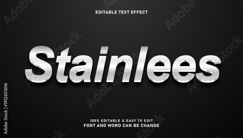 Polished Chrome and Silver Metallic 3D Editable Text Effect