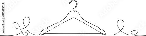 Minimalist Continuous One-Line Drawing of a Clothes Hanger